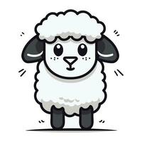 Cute sheep cartoon character. vector illustration. eps 10.