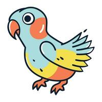 Parrot doodle icon. vector illustration. flat design.