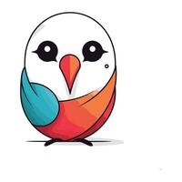 Cute cartoon bird. Vector illustration isolated on a white background.