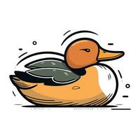 Vector illustration of a duck. Isolated on a white background.