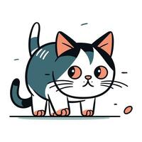 Cute cartoon cat. Vector illustration in doodle style.