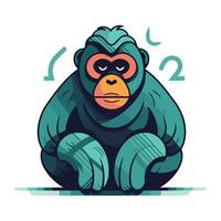 Chimpanzee monkey. Vector illustration of a chimp.