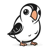 linda pingüino dibujos animados en blanco antecedentes. vector ilustración eps10