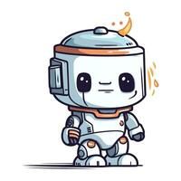 Cute cartoon robot. Vector illustration of a cute robot. Cute robot.