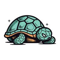 Cartoon turtle isolated on white background. Vector illustration of tortoise.