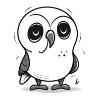 Vector illustration of a cute cartoon owl. Isolated on white background.