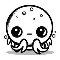 Cute cartoon crab. Vector illustration isolated on a white background.