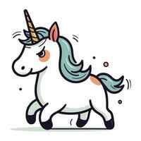 Unicorn. Cute cartoon doodle vector illustration.