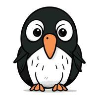 linda pingüino dibujos animados mascota vector ilustración. aislado en blanco antecedentes.