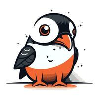 Cute cartoon penguin. Vector illustration. Isolated on white background.