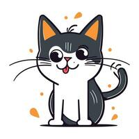 Cute cartoon cat. Vector illustration isolated on a white background.