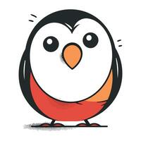 Cute cartoon penguin. Vector illustration isolated on white background.