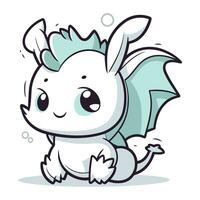 Cute cartoon baby dragon. Vector illustration of a cute little baby dragon.