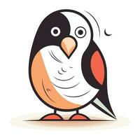 Cute cartoon bullfinch. Vector illustration on white background.