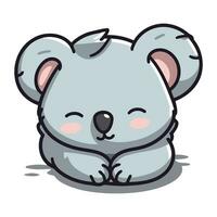 Cute koala character cartoon vector illustration. Cute koala mascot.