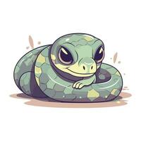 linda dibujos animados serpiente. vector ilustración aislado en un blanco antecedentes.