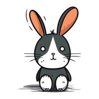 Rabbit cartoon character. Vector illustration of a cute little rabbit.