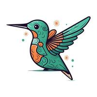 colibrí vector ilustración. aislado en un blanco antecedentes.