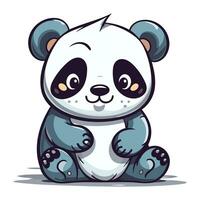 Cute panda cartoon. Vector illustration isolated on white background.