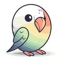 Cute cartoon parrot. Vector illustration isolated on white background.