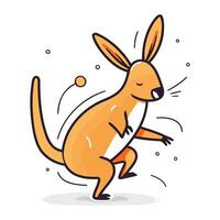 Kangaroo running. Funny kangaroo. Vector illustration.