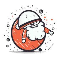 santa claus with christmas ball vector illustration. merry christmas