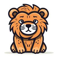 Cute cartoon tiger on white background. Vector illustration for your design