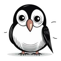 Cute penguin cartoon vector illustration isolated on a white background.