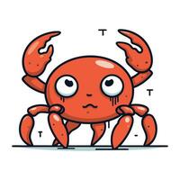 Cute cartoon crab character. Vector illustration of a funny crab.