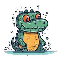 Crocodile. Vector illustration of a cute cartoon crocodile.