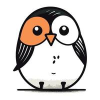 Cute cartoon penguin. Vector illustration isolated on white background.