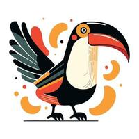 tucán pájaro vector ilustración. linda dibujos animados tucán pájaro.
