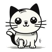linda dibujos animados gato. vector ilustración aislado en un blanco antecedentes.