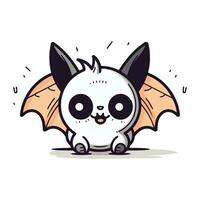 Cute cartoon bat. Vector illustration. Isolated on white background.