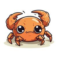 Cute cartoon crab. Vector illustration isolated on a white background.