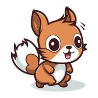 Cute little squirrel cartoon vector illustration. Cute little squirrel character.