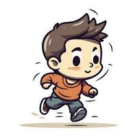 Running Boy   Cartoon Vector Illustration