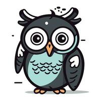 Cute cartoon owl. Vector illustration isolated on a white background.