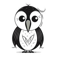 Cute cartoon penguin. Vector illustration on a white background.