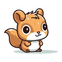 Cute squirrel cartoon character. Vector illustration isolated on white background.