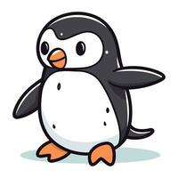 Penguin Cartoon Vector Illustration. Cute Cartoon Penguin Character