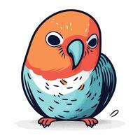 Cute colorful parrot isolated on white background. Vector illustration.