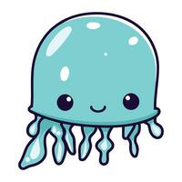 Cute cartoon jellyfish. Vector illustration of a cute jellyfish.