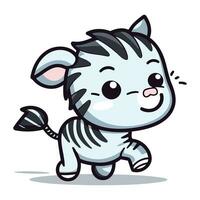 Zebra cartoon character vector design. Cute kawaii zebra mascot.