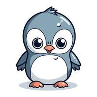 linda pingüino aislado en blanco antecedentes. dibujos animados vector ilustración.