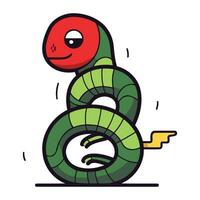 linda dibujos animados serpiente. vector ilustración aislado en un blanco antecedentes.