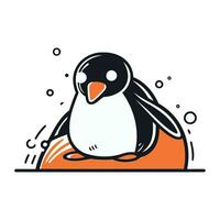 Penguin icon. Cute cartoon penguin vector illustration.