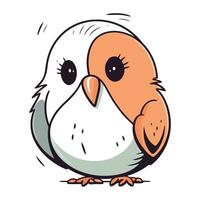 Cute cartoon bird. Vector illustration isolated on a white background.