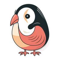 Cute cartoon bullfinch. Vector illustration isolated on white background.