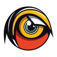 Eye icon in cartoon style isolated on white background. Vector illustration.